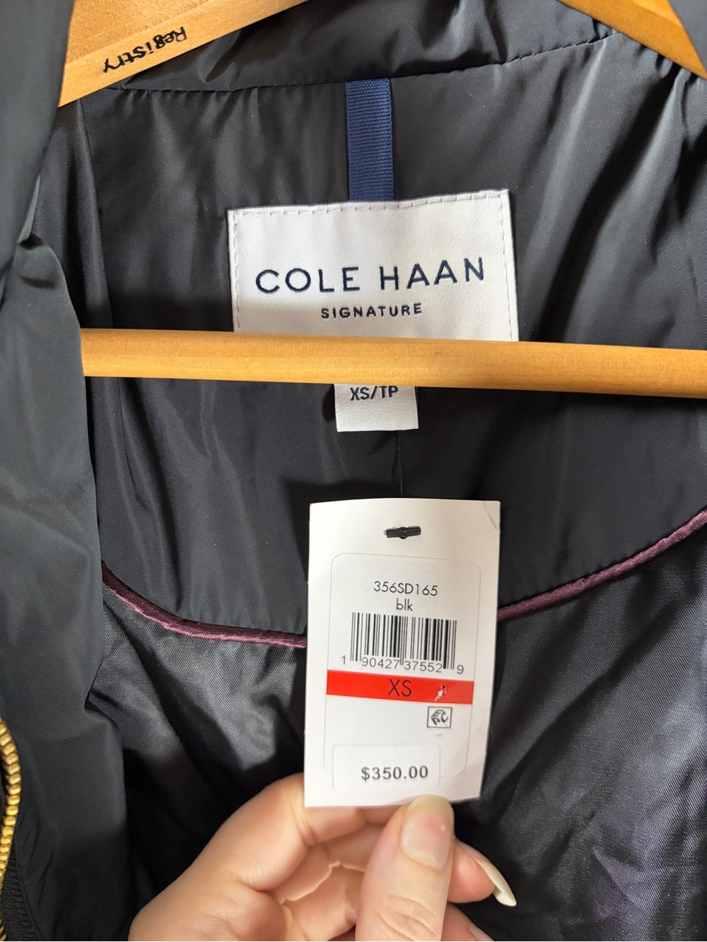 Cole Haan Black Quilted Down/Feather Hooded Maxi Puffer Coat - XS - Picture 5 of 15